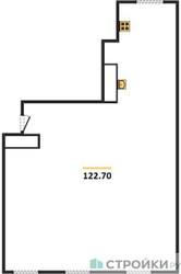 Планировка трехкомнатной(квартира) площадью 122.7 квадратных метров в ЖК “ЖК Лайм”