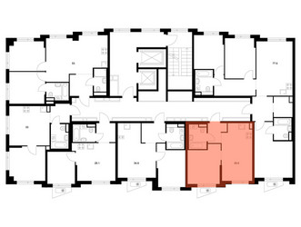 Планировка однокомнатной(квартира) площадью 33.5 квадратных метров в ЖК “ЖК Онежский вал”