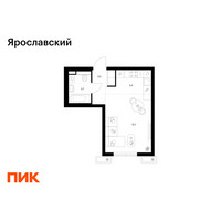 Планировка студии(квартира) площадью 28.3 квадратных метров в “ЖК Ярославский”