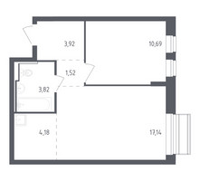 Планировка однокомнатной(квартира) площадью 41.27 квадратных метров в “ЖК Рублевский Квартал”