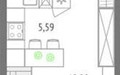 Планировка студии(квартира) площадью 25.02 квадратных метров в ЖК “ЖК Upside Towers (Апсайд Тауэрс)”