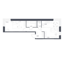 Планировка однокомнатной(квартира) площадью 49.24 квадратных метров в “ЖК Квартал Строгино”