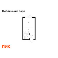 Планировка студии(квартира) площадью 19.5 квадратных метров в “ЖК Люблинский парк”
