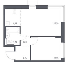 Планировка однокомнатной(квартира) площадью 40.79 квадратных метров в “ЖК Подольские кварталы”