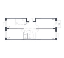 Планировка трехкомнатной(квартира) площадью 81.28 квадратных метров в “ЖК Молжаниново”