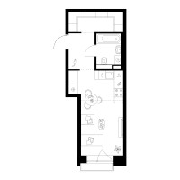 Планировка студии(квартира) площадью 31.1 квадратных метров в “ЖК Онежский вал”