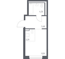 Планировка студии(квартира) площадью 21.82 квадратных метров в “ЖК Подольские кварталы”