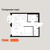 Планировка однокомнатной(квартира) площадью 31.1 квадратных метров в “ЖК Саларьево парк”