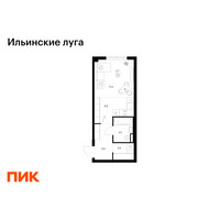 Планировка студии(квартира) площадью 29 квадратных метров в “ЖК Ильинские луга”