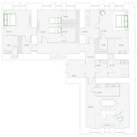 Планировка трехкомнатной(квартира) площадью 217.6 квадратных метров в “Клубный дом Дуо”