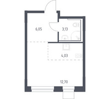 Планировка студии(квартира) площадью 25.91 квадратных метров в “ЖК Новое Внуково”