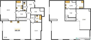 Планировка трехкомнатной(квартира) площадью 143.1 квадратных метров в “Исторический дом "Чистые пруды"”