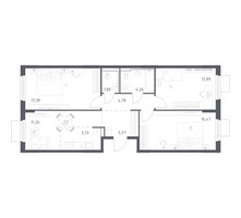 Планировка трехкомнатной(квартира) площадью 80.14 квадратных метров в “ЖК Мытищи Парк”