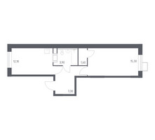 Планировка однокомнатной(квартира) площадью 40.2 квадратных метров в “ЖК Цветочные Поляны”