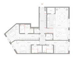 Планировка трехкомнатной(квартира) площадью 176 квадратных метров в “ЖК Николь”