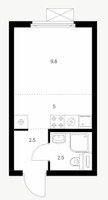 Планировка студии(квартира) площадью 19.8 квадратных метров в “Ярославский квартал”