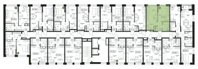 Планировка однокомнатной(квартира) площадью 38.7 квадратных метров в ЖК “ЖК Пушкино Град”