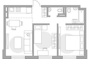 Планировка трехкомнатной(квартира) площадью 51.01 квадратных метров в “ЖК Аникеевский”