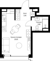 Планировка студии(квартира) площадью 27.2 квадратных метров в ЖК “ЖК SET (Сет)”