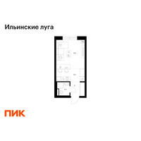 Планировка студии(квартира) площадью 23.2 квадратных метров в “ЖК Ильинские луга”