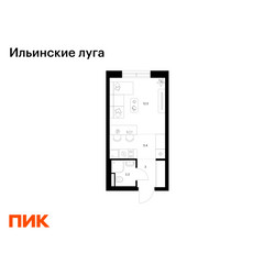 Планировка студии(квартира) площадью 23.2 квадратных метров в ЖК “ЖК Ильинские луга”