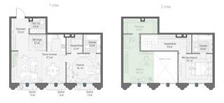 Планировка двухкомнатной(квартира) площадью 123 квадратных метров в “Клубный квартал "Фрунзенская набережная"”