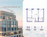 Планировка двухкомнатной(квартира) площадью 73.6 квадратных метров в “ЖК Татарская 35”