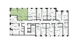 Планировка однокомнатной(квартира) площадью 46.9 квадратных метров в “ЖК Пушкино Град”
