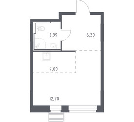 Планировка студии(квартира) площадью 26.17 квадратных метров в ЖК “ЖК Рублевский Квартал”