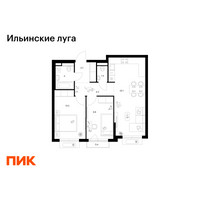 Планировка двухкомнатной(квартира) площадью 58.2 квадратных метров в “ЖК Ильинские луга”