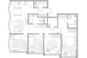Планировка 4+ комнатной(квартира) площадью 110.69 квадратных метров в “ЖК Мневники от Гранель”