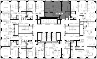 Планировка двухкомнатной(квартира) площадью 55.6 квадратных метров в ЖК “ЖК SET (Сет)”