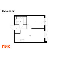 Планировка однокомнатной(квартира) площадью 32.2 квадратных метров в “ЖК Яуза Парк (Мытищи)”