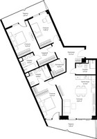 Планировка трехкомнатной(квартира) площадью 115.88 квадратных метров в “ЖК Джойс”