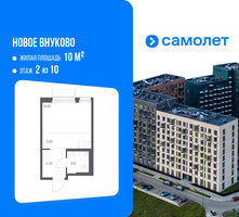 Планировка студии(квартира) площадью 22.58 квадратных метров в “ЖК Новое Внуково”