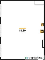 Планировка двухкомнатной(квартира) площадью 81.5 квадратных метров в “ЖК Headliner (Хедлайнер)”