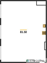 Планировка двухкомнатной(квартира) площадью 81.5 квадратных метров в ЖК “ЖК Headliner (Хедлайнер)”