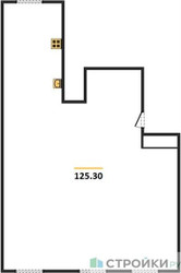 Планировка трехкомнатной(квартира) площадью 125.3 квадратных метров в ЖК “ЖК Лайм”