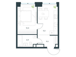 Планировка однокомнатной(квартира) площадью 35 квадратных метров в “ЖК Level Звенигородская”