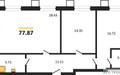 Планировка двухкомнатной(квартира) площадью 77.87 квадратных метров в ЖК “ЖК Бархат”