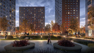 ЖК "Амурский парк" в вечернее время