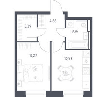 Планировка однокомнатной(квартира) площадью 32.85 квадратных метров в “ЖК Квартал Строгино”