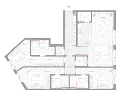 Планировка трехкомнатной(квартира) площадью 176.3 квадратных метров в “ЖК Николь”