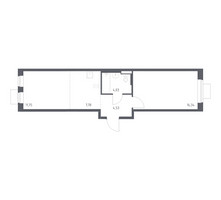 Планировка однокомнатной(квартира) площадью 44.43 квадратных метров в “ЖК Подольские кварталы”