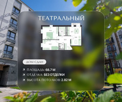 Планировка трехкомнатной(квартира) площадью 68.7 квадратных метров в “ЖК Театральный”