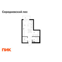 Планировка студии(квартира) площадью 29.4 квадратных метров в “ЖК Середневский лес”