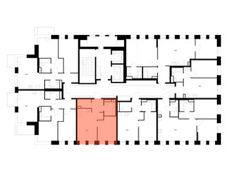 Планировка однокомнатной(квартира) площадью 34.9 квадратных метров в ЖК “ЖК Строгино 360”