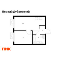 Планировка однокомнатной(квартира) площадью 31.5 квадратных метров в “ЖК Первый Дубровский”