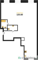 Планировка трехкомнатной(квартира) площадью 125.6 квадратных метров в “ЖК Лайм”