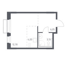 Планировка студии(квартира) площадью 25.91 квадратных метров в “ЖК Новое Внуково”